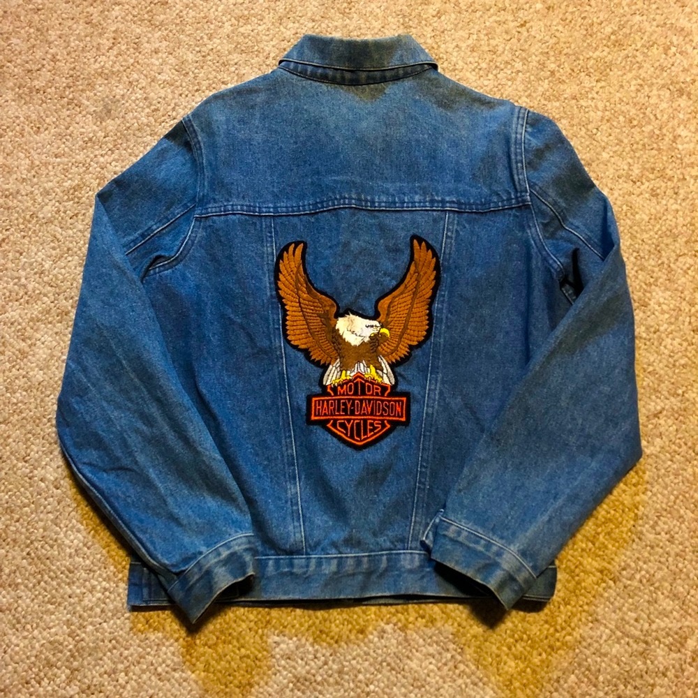 VINTAGE Harley Davidson women’s eagle denim jacket - PLEASE READ DESCRIPTION